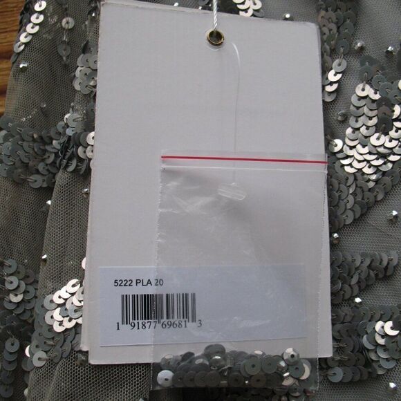 Mac Duggal 20263 Womens Silver SEQUINED FAUX WRAP SPLIT LONG SLEEVE GOWN Dress - Picture 14 of 14